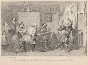 London. The Boar's-head Tavern i Eastcheap: 'Henry IV Part II,' Act II, Scene IV av George Cruikshank