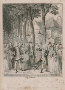 Mr Cripps møter sin Mater i Mary-le-bone Gardens av George Cruikshank