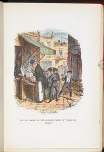 Oliver overrasket over Dodgers modus for å "gå på jobb", fra The Adventures of Oliver Twist ... Med tjuefire illustrasjoner av Cruikshank av George Cruikshank