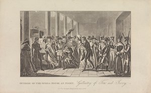 Utenfor operahuset om natten av George Cruikshank