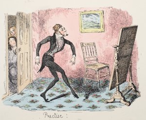 Øv, pub. 1832 (håndfarget gravering) av George Cruikshank