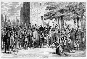 Queen Mary tar imot fangene på Tower Green, 1553 1840 av George Cruikshank