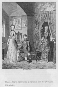 Dronning Mary overrasker Courtenay og prinsesse Elizabeth (gravering) av George Cruikshank