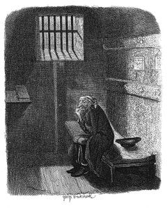 Scene fra Oliver Twist av Charles Dickens, 1837 av George Cruikshank