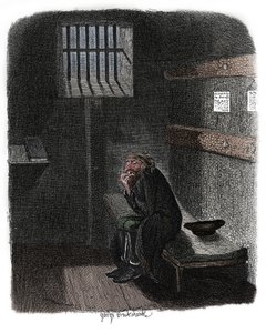 Scene fra Oliver Twist av Charles Dickens, 1837