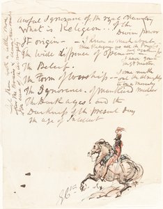 Skisse av montert husar av George Cruikshank