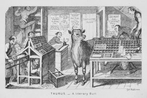 Taurus, en litterær okse (gravering) av George Cruikshank