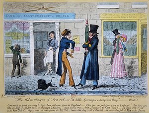 "Fordelene ved å reise" eller "Litt læring er en farlig ting" av George Cruikshank