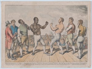 Kampen mellom Cribb og Molineaux, 28. september 1811, 3. oktober 1811., 3. oktober 1811. av George Cruikshank