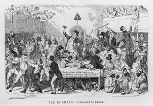 The Charter, A Commons Scene (gravering) av George Cruikshank