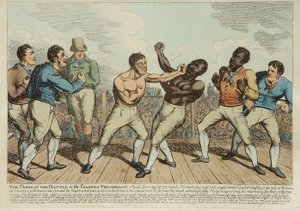 The Close of the Battle Triumphant (farget etsning) av George Cruikshank