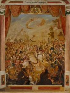 William Shakespeares (1564-1616) første opptreden på verdensscenen med en del av hans dramatiske selskap i 1564 av George Cruikshank