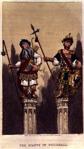 The Giants i Guildhall, pub. ca. 1824 av George Cruikshank