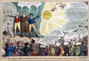 Det logiske systemet, eller avduking av det nye lyset til dere musikalske verden!! Med oppdagelsen av en generell thorobassdiskord i den gamle skole-, puben. 1818 (håndfarget gravering)