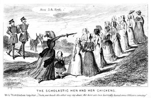 The Scholastic Hen and Her Chickens, 1800-tallet. av George Cruikshank