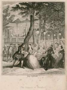 Nattverden i Vauxhall Gardens, London av George Cruikshank