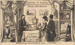 Byttekort for Samuel P. Avery - Fine Art Room, 1873., 1873. av George Cruikshank
