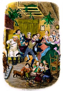 Viktoriansk julekort av George Cruikshank av George Cruikshank