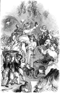 Bringing in Christmas - tegnet av William Harvey, 1845. av George Dalziel