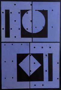 Collage, Blue Mercato, 2004 (kort og papir)