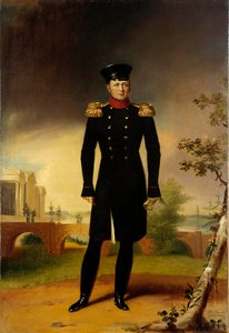 Portrett av den russiske tsaren Alexander I (1777-1825) (den store) i offisersdraktmaleri av George Dawe (1781-1829) Saint Petersburg. Eremitasjemuseet