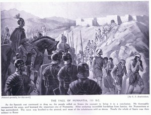 Fallet til Numantia 133 f.Kr av George Derville Rowlandson