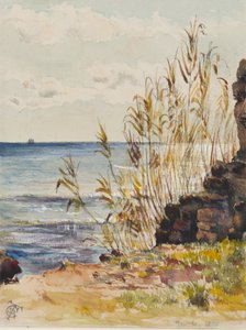 Ved San Remo med utsikt over Middelhavet, 10. januar 1878 (wc og gouache på papir)