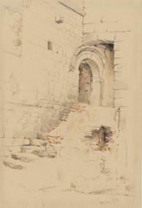 På en gårdsplass ved siden av S. Siro, San Remo, januar 1878 (blyant og wc på papir)