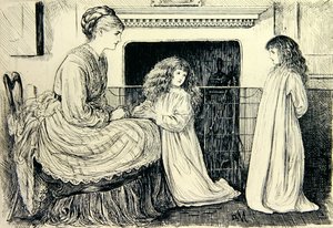 Barneillustrasjon (svart blekk på papir) av George du Maurier