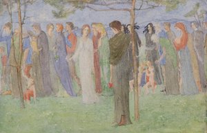 En prosesjon, ca. 1898 (akvarell)