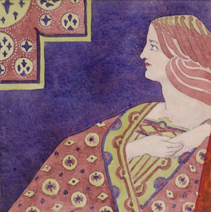 Studie [for dekorativt panel], ca. 1898-1901 (akvarell)
