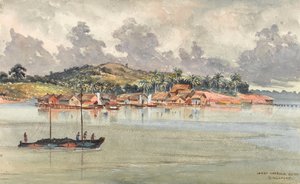 Inner Harbour, S Side, Singapore, ca. 1859-62 (akvarell) av George E.L.S. Sanford