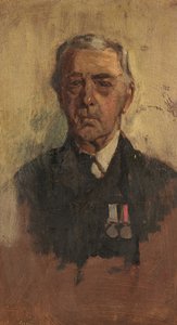 Portrett av B. Baxter, 90. og 41., ca. 1920 (olje på panel)