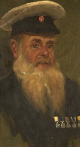 Portrett av J. Wilson, R.M.A., ca. 1920 (olje på panel) av George Edmund Butler
