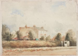 Suburban House (blyant og akvarell på papir)