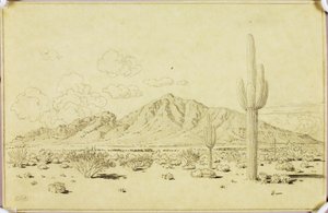 Uten tittel (overføringstegning for Camelback Mountain, Phoenix) av George Elbert Burr