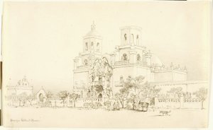 Uten tittel (overføringstegning for San Xavier-misjonen, Tucson, Arizona) av George Elbert Burr