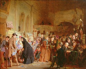 Et foreldreløse spedbarnsvalg på London Tavern, 1865 av George Elgar Hicks