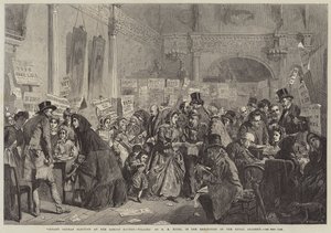 Foreldreløse spedbarnsvalg på London Tavern, Polling av George Elgar Hicks