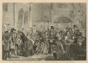 Valg av foreldreløse spedbarn på London Tavern (gravering) av George Elgar Hicks