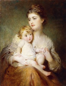 Portrett av hertuginnen av St. Albans, med sin sønn, 1875 av George Elgar Hicks