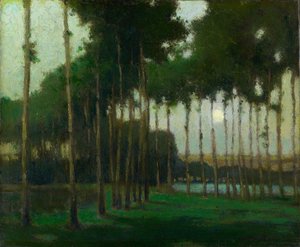 Moonlight Landscape (olje på lerret) av George Elmer Browne