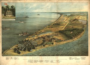 Point Lookout, Md. View of Hammond Genl. Sykehus og amerikansk genl. depot for krigsfanger av George Everett