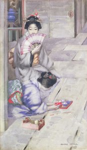 Geisha drikker te (wc på papir)