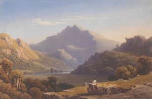 Snowdon fra Llyn Nantlle, Nord-Wales, 1832. av George Fennel Robson