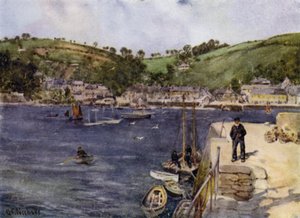 Flushing, fra Falmouth (farge litho) av George Franck Nicholls
