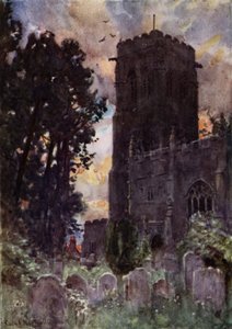 Liskeard Church (farge litho) av George Franck Nicholls