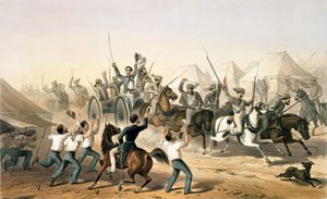 1781.c8 Pl.16 Fusiliers som bringer de fangede kanonene inn i leiren, fra 