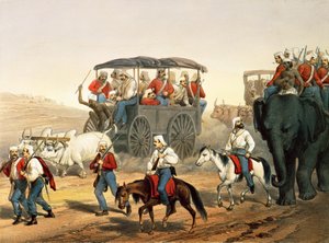 1781.c8 Pl.5 Tropper skynder seg til Umballa, fra 'The Campaign in India