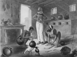 Vårt kokkerom, ca. 1858 (litografi)